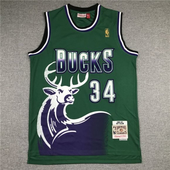 ray allen bucks jersey mitchell and ness